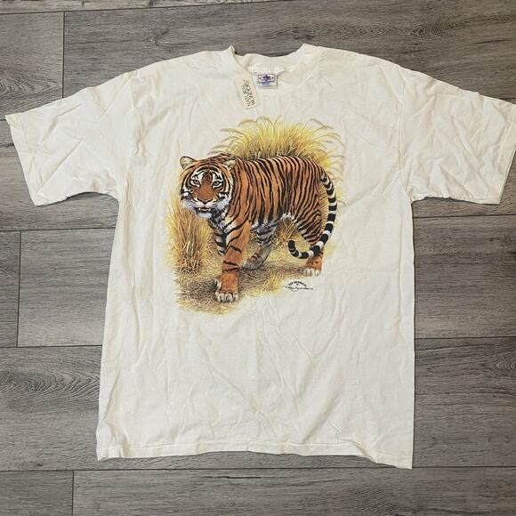 Hanes Other - Vintage Tsf Tiger Shirt Men’s XL 1990's Cat Single Stitch Animal Zoo Bengal USA